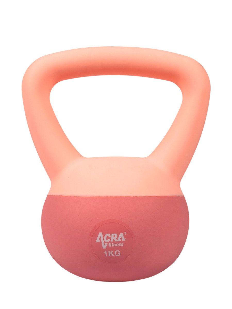 ACRA Soft PVC Kettlebell 3 kg, modrý