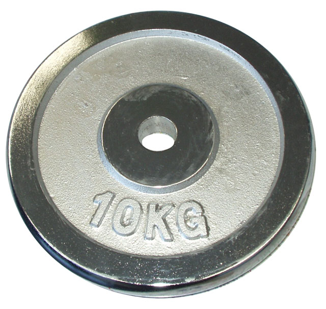 Chromový kotouč (závaží) na činky 10kg - 28mm