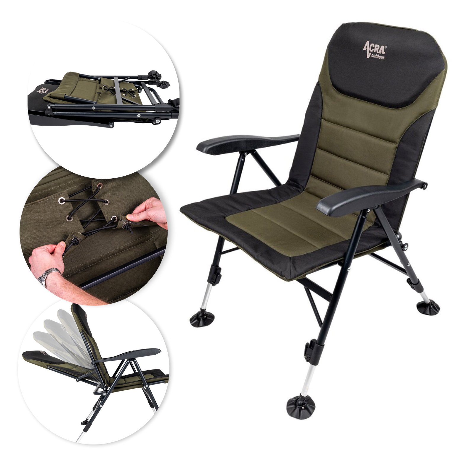 ACRA Outdoor Comfort křeslo s nastavitelnou tuhostí sedáku