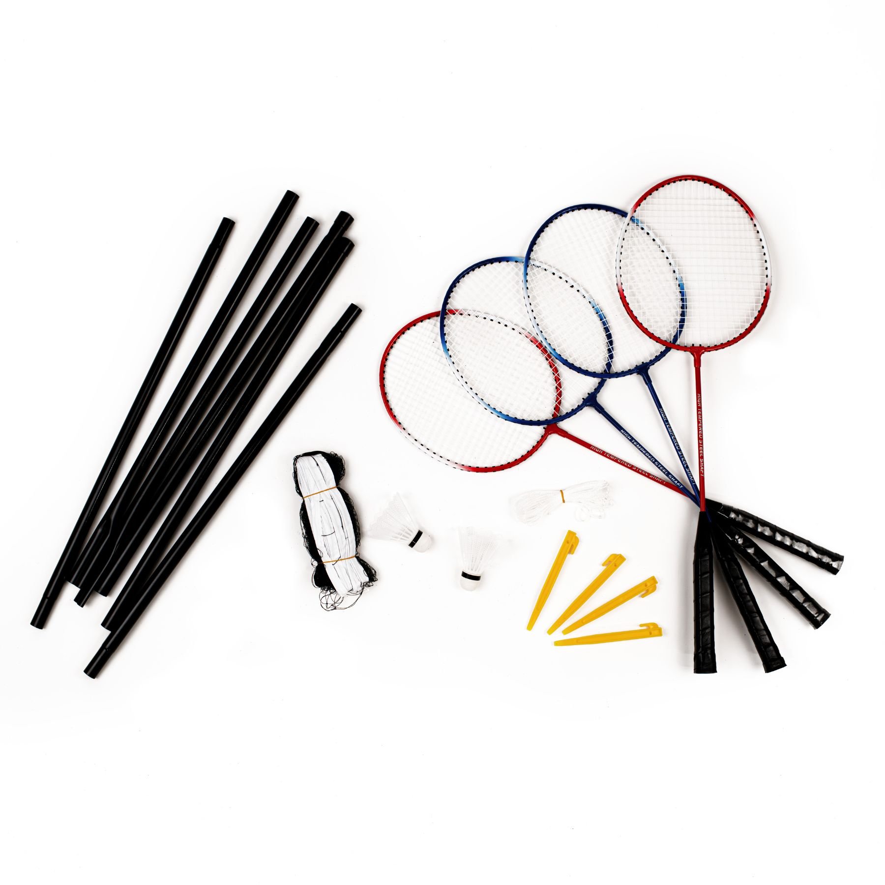 Acra badmintonový set 4 rakety, síť a míčky