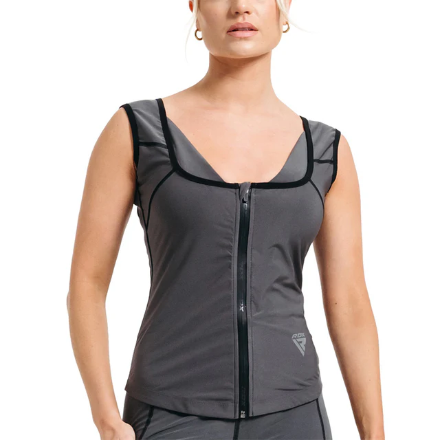 RDX Sauna vesta dámská SWEAT VEST W2, šedá 3XL