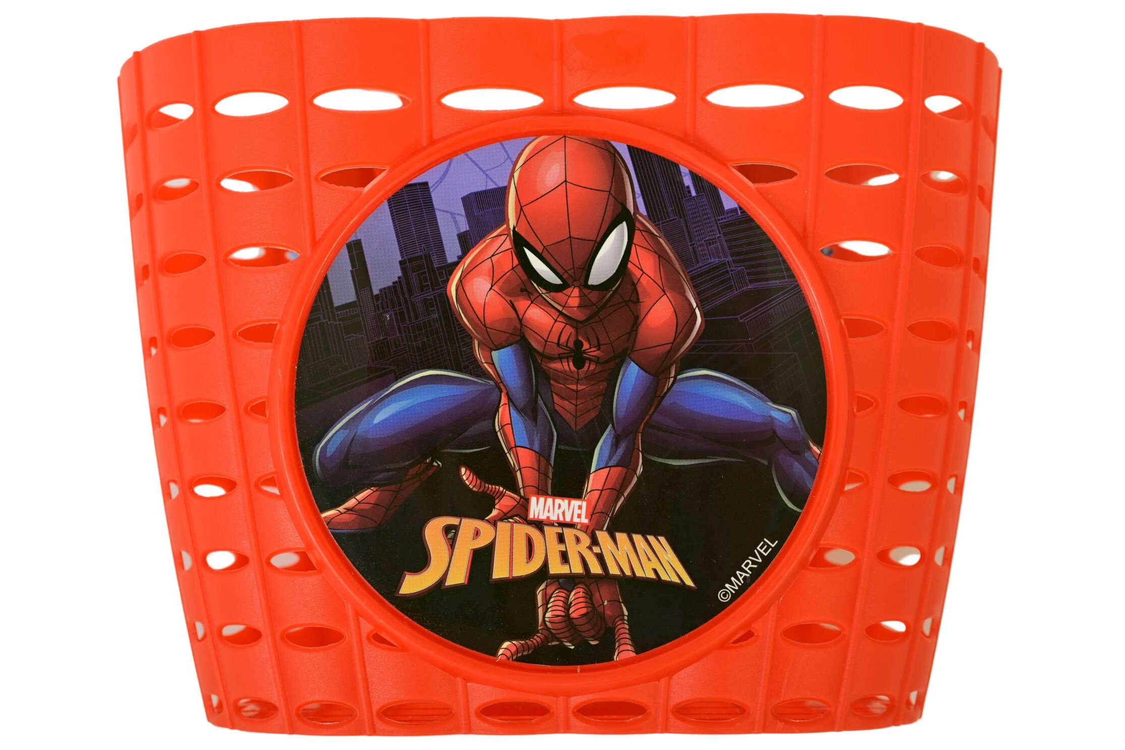 Košík na kolo Volare Spiderman, červený